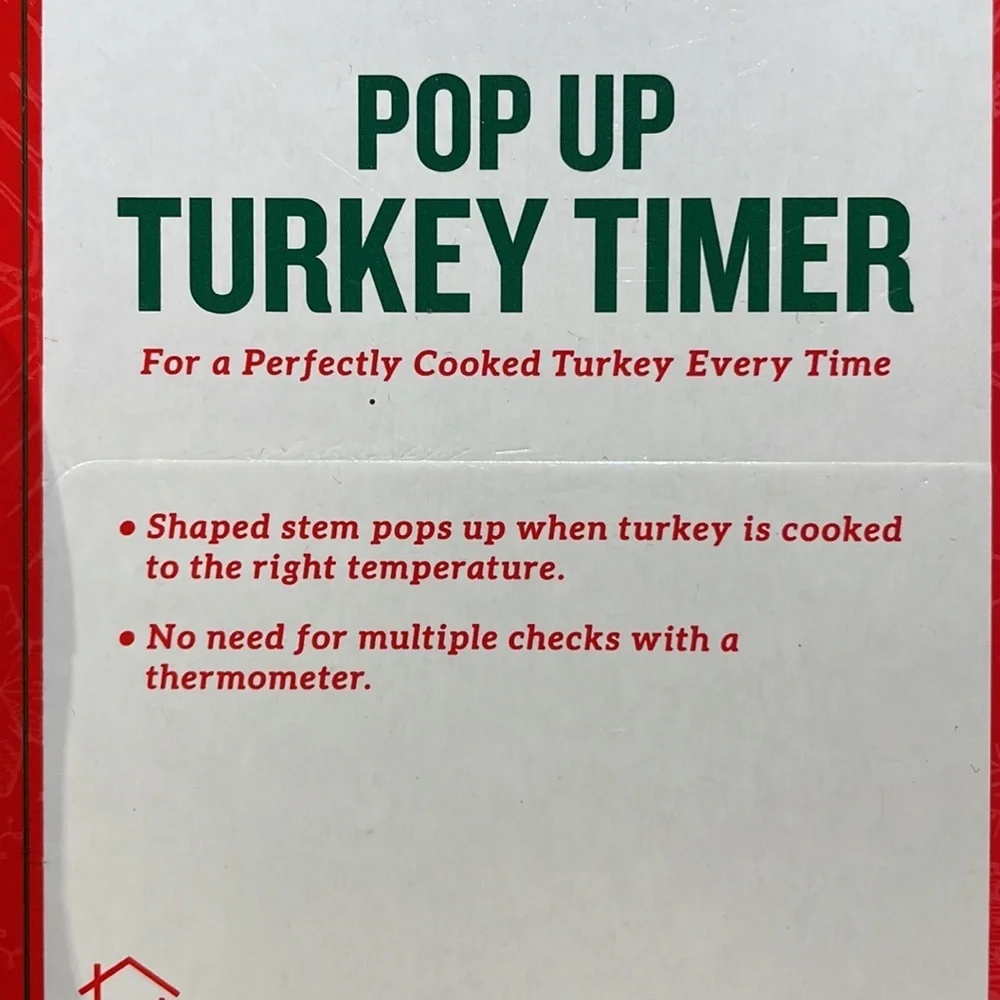 Gourmet Club 3 pack Pop up Turkey Timers with Christmas decorations on top NEW